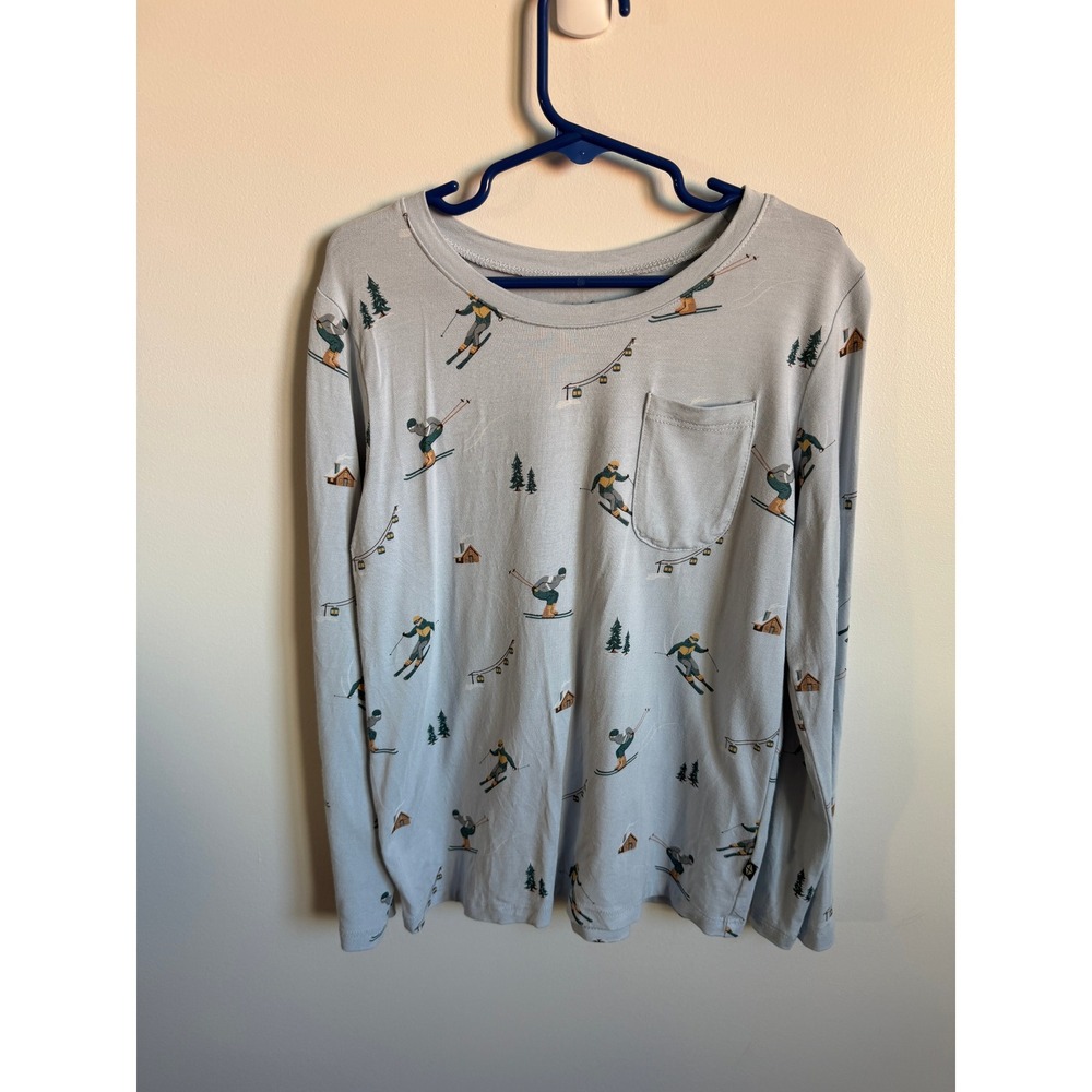 Kyte Baby Long Sleeve Bamboo Pocket Tee Ski 8 Years
